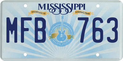 MS license plate MFB763