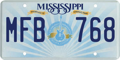 MS license plate MFB768