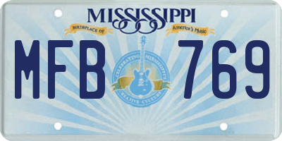 MS license plate MFB769