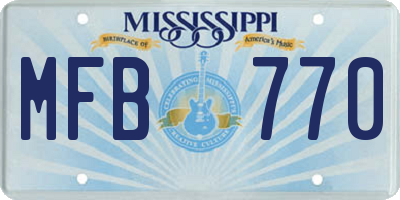 MS license plate MFB770