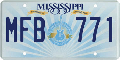 MS license plate MFB771