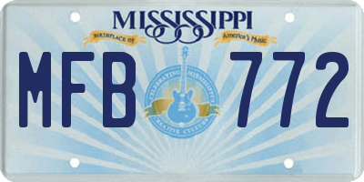 MS license plate MFB772