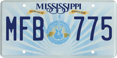 MS license plate MFB775
