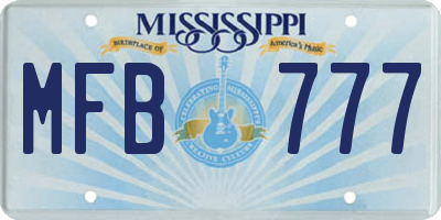 MS license plate MFB777