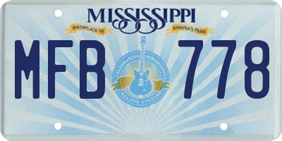 MS license plate MFB778
