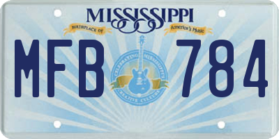 MS license plate MFB784