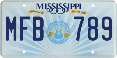 MS license plate MFB789