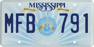 MS license plate MFB791