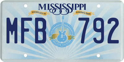 MS license plate MFB792