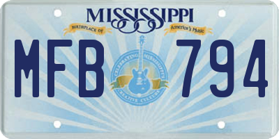 MS license plate MFB794