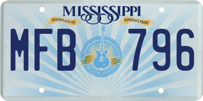 MS license plate MFB796