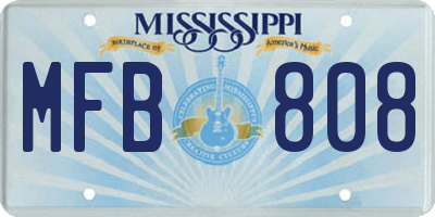 MS license plate MFB808
