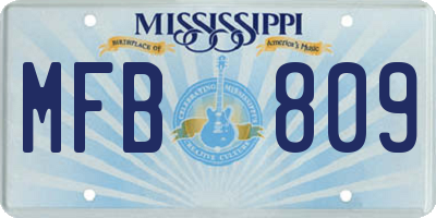 MS license plate MFB809