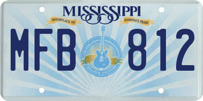 MS license plate MFB812