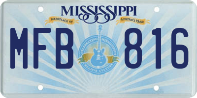 MS license plate MFB816
