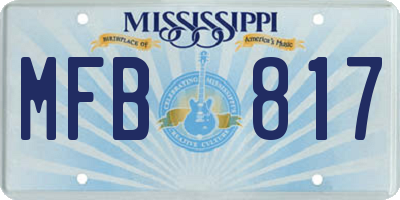 MS license plate MFB817