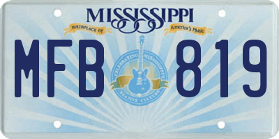 MS license plate MFB819