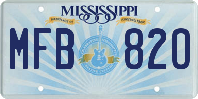 MS license plate MFB820