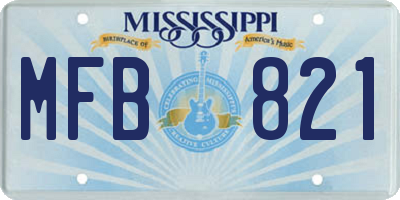 MS license plate MFB821