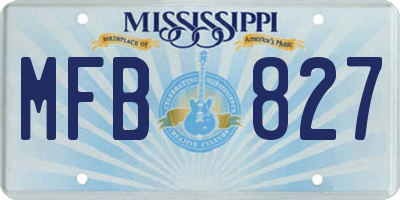 MS license plate MFB827
