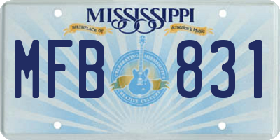 MS license plate MFB831
