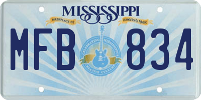 MS license plate MFB834