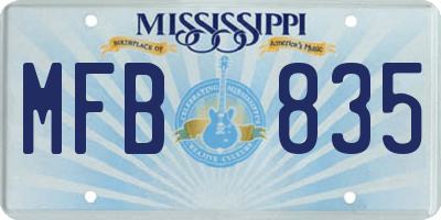 MS license plate MFB835