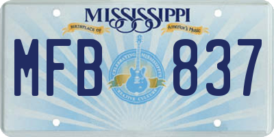 MS license plate MFB837