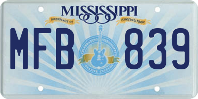 MS license plate MFB839