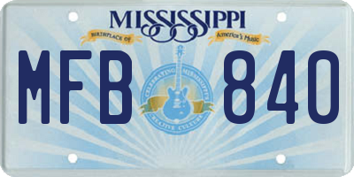 MS license plate MFB840