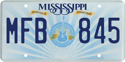 MS license plate MFB845