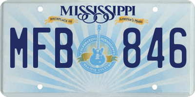 MS license plate MFB846