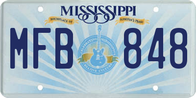 MS license plate MFB848