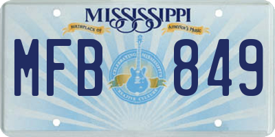 MS license plate MFB849