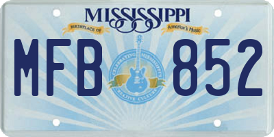MS license plate MFB852