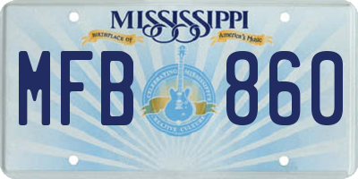 MS license plate MFB860