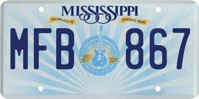 MS license plate MFB867
