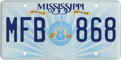 MS license plate MFB868