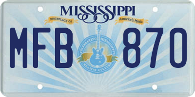 MS license plate MFB870