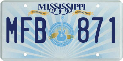 MS license plate MFB871