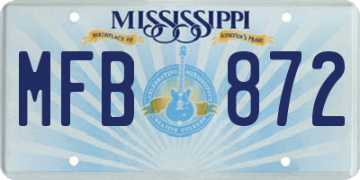 MS license plate MFB872