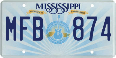 MS license plate MFB874