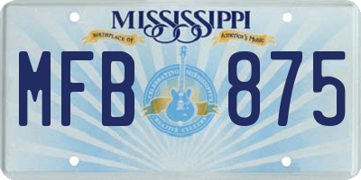 MS license plate MFB875