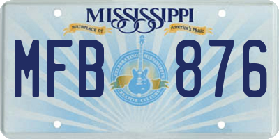 MS license plate MFB876