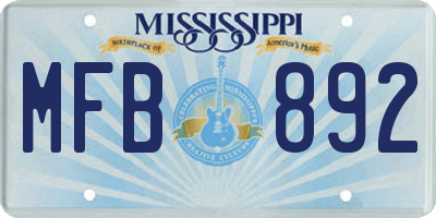 MS license plate MFB892