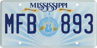 MS license plate MFB893