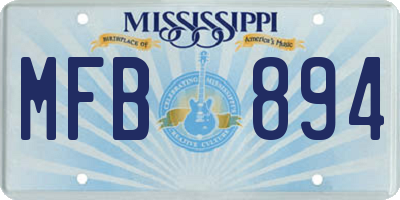 MS license plate MFB894