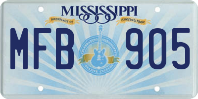 MS license plate MFB905