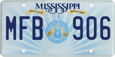 MS license plate MFB906