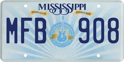 MS license plate MFB908
